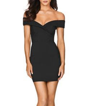 Cargar imagen en el visor de la galería, Vestido ceñido Mini, coctel, formal, casual./ Fitted Mini Dress off shoulders , cocktail, formal, casual