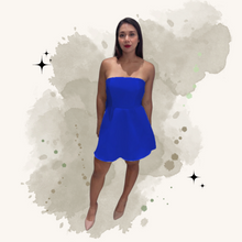 Cargar imagen en el visor de la galería, Vestido corto strapless línea A
