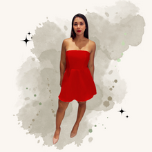 Cargar imagen en el visor de la galería, Vestido corto strapless línea A
