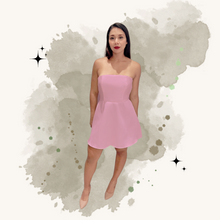 Cargar imagen en el visor de la galería, Vestido corto strapless línea A
