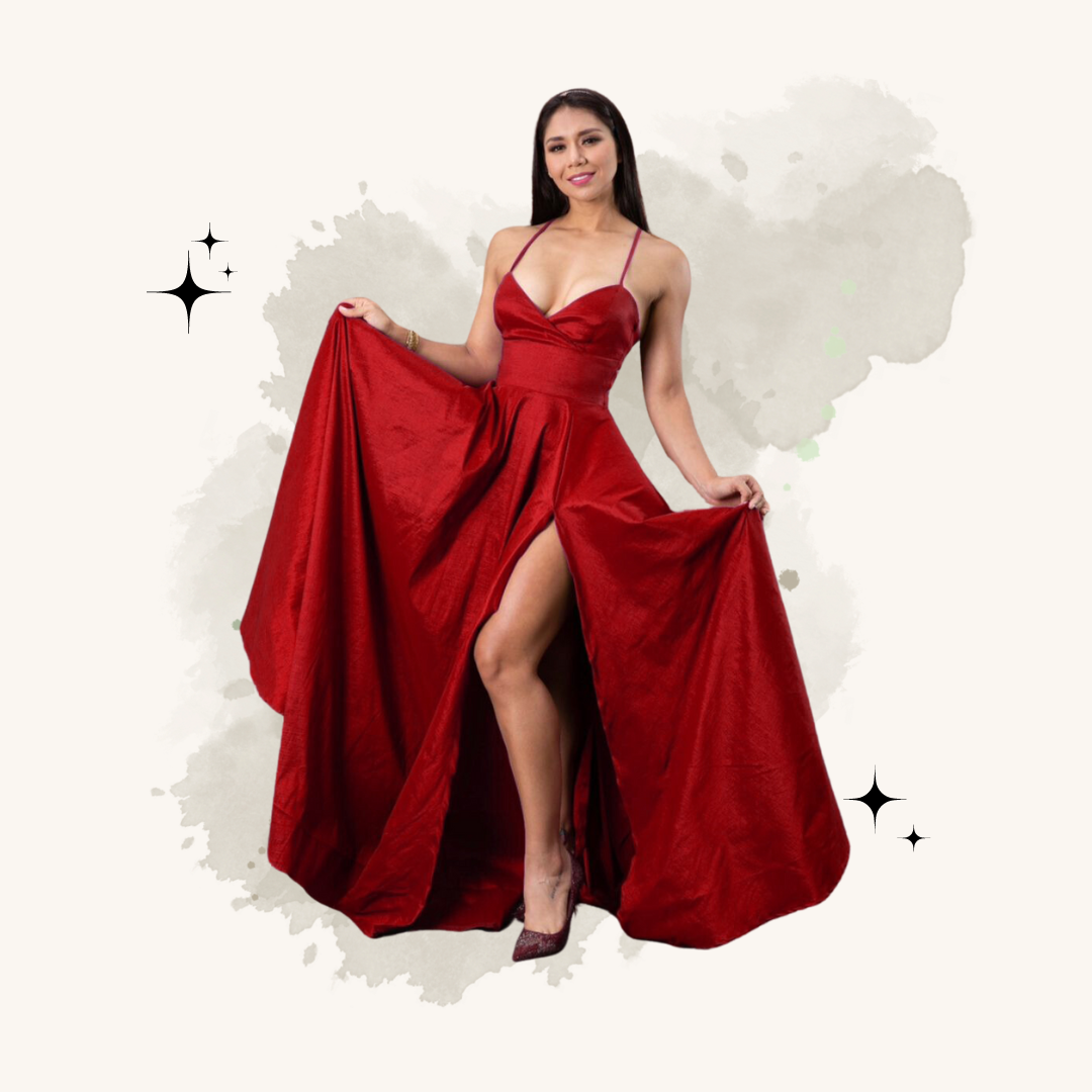 Vestido Largo Vestido Rojo Lineas Vestido Largo Línea A Princesa