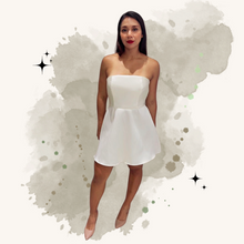 Cargar imagen en el visor de la galería, Vestido corto strapless línea A
