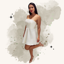 Cargar imagen en el visor de la galería, Vestido corto strapless línea A
