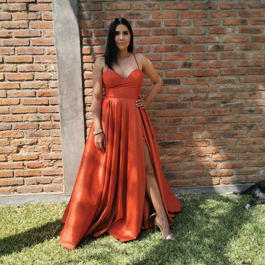 Vestido Princesa Vestido Largo Abierto En La Pierna Vestido