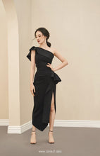 Cargar imagen en el visor de la galería, Vestido ceñido Midi un hombro, coctel, formal, casual / One Shoulder Fitted Midi Dress, cocktail, formal, casual
