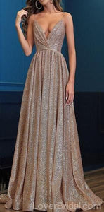 Vestido Princesa, Escote V, Tirantes/ Graduación/ Glitter Prom Evening dress with strippes and slitt