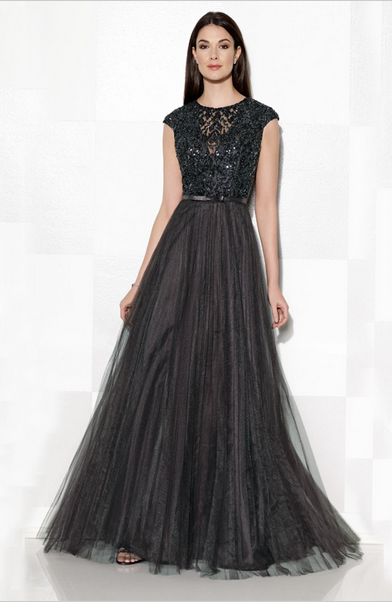 Vestido Princesa, Escote redondo, Manga japonesa, Torso de encaje/ mamá de la novia/ Princess Evening dress mother of the bride