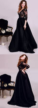 Cargar imagen en el visor de la galería, Vestido Princesa, Torso de encaje, Manga 3/4, Escote V/ Graduación/ Noche /Fiesta/ Princess evening dress with lace and sleeve V neck
